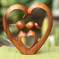 Wood sculpture Story of Love Indonesia