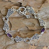 Amethyst link bracelet,