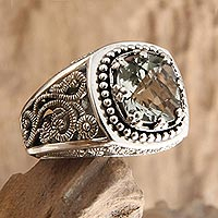 Featured review for Prasiolite cocktail ring, Rain Forest Sparkle