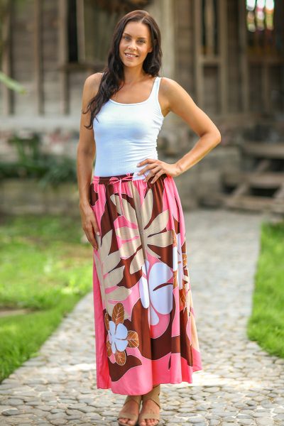 Skirt, Graceful Pink Plumeria