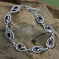 Garnet link bracelet,