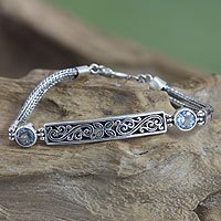 Blue topaz flower bracelet,