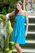 Batik strapless sundress, 'Ocean Garden' - Women's Strapless Batik Sundress thumbail