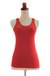 Jersey tank top, 'Kuta in Orange Chic' - Jersey tank top (image 2a) thumbail