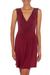 Jersey knit dress, 'Sumatra in Maroon Chic' - Unique Indonesian Burgundy Knit Dress (image 2a) thumbail