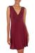 Jersey knit dress, 'Sumatra in Maroon Chic' - Unique Indonesian Burgundy Knit Dress (image 2b) thumbail