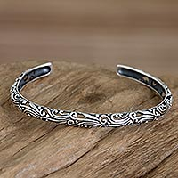 Sterling silver cuff bracelet, 'Wildfire' - Handmade Sterling Silver Cuff Bracelet