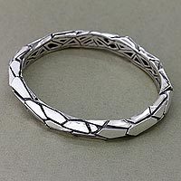 Sterling silver bangle bracelet,
