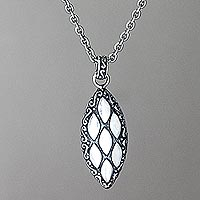 Sterling silver pendant necklace, 'Cucumber Seed' - Sterling Silver Pendant Necklace