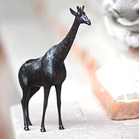 Wood sculpture Young Giraffe Indonesia