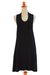 Jersey knit dress, 'New Denpasar Ebony' - Jersey knit dress (image 2c) thumbail