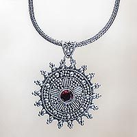 Garnet pendant necklace,