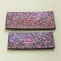 Wood batik decorative trays,