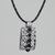 Onyx pendant necklace, 'Forest Shadows' - Balinese Artisan Crafted Onyx and Silver Necklace thumbail