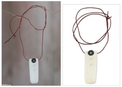 Horn and bone pendant necklace, Toraja Tux