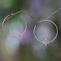 Sterling silver hoop earrings,