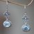 Blue topaz dangle earrings, 'Serene Gaze' - Handcrafted Blue Topaz and Sterling Silver Earrings thumbail