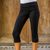 Cotton capri yoga pants, 'Kintamani in Black' - Black Cotton Yoga Exercise Capri Pants from Bali thumbail