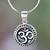 Sterling silver pendant necklace, 'Om Aura' - Hand Crafted Sterling Silver Hindu Om Necklace thumbail