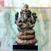 Bronze sculpture Hindu Lord Ganesha Indonesia