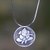 Sterling silver pendant necklace, 'Meditative Ganesha' - Hindu Medallion Sterling Silver Necklace thumbail