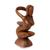 Wood wine bottle holder, 'Offering' - Sculpted Wood Bottle Holder (image 2a) thumbail