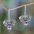 Amethyst dangle earrings, 'Dewdrop Fern' - Balinese Artisan Crafted Amethyst Earrings thumbail