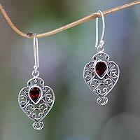 Garnet dangle earrings,