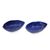 Ceramic bowls, 'Blue Banana Leaf' (pair) - Handcrafted Blue Ceramic Bowls from Bali (pair) (image 2a) thumbail