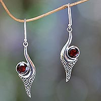 Garnet dangle earrings, Treasure