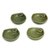 Ceramic condiment bowls 'Plumeria' (set of 4) - 4 Green Stoneware Condiment Dishes (image 2a) thumbail