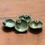 Ceramic condiment bowls 'Plumeria' (set of 4) - 4 Green Stoneware Condiment Dishes (image 2b) thumbail