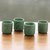 Ceramic cups, 'Bay Leaf' (set of 4) - Green Tea Cups with Leaf Motifs (Set of 4) (image 2b) thumbail