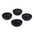 Ceramic condiment set, 'Kintamani Black' (set of 4) - 4 Black Stoneware Condiment Dishes (image 2a) thumbail