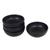 Ceramic condiment set, 'Kintamani Black' (set of 4) - 4 Black Stoneware Condiment Dishes (image 2b) thumbail