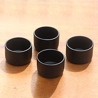 Ceramic cups Bali Night set of 4 Indonesia