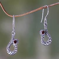 Garnet dangle earrings,