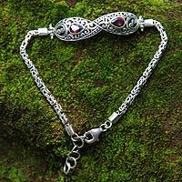 Garnet braided bracelet,