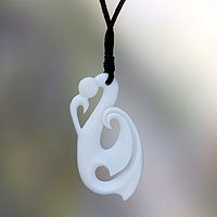 Bone pendant necklace,