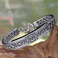 Sterling silver braided bracelet,