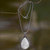 Bone and amethyst pendant necklace, 'Lord Ganesha' - Sterling Silver Necklace with Bone and Amethyst Medallion thumbail