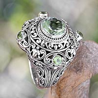 Featured review for Prasiolite and peridot cocktail ring, Mahameru Green