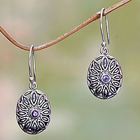 Amethyst dangle earrings,