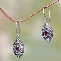 Garnet dangle earrings,