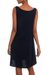Sleeveless cotton A-line dress, 'Melati in Black' - Fair Trade Sleeveless Short Black Cotton Sundress (image 2c) thumbail