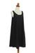 Sleeveless cotton A-line dress, 'Melati in Black' - Fair Trade Sleeveless Short Black Cotton Sundress (image 2e) thumbail