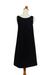Sleeveless cotton A-line dress, 'Melati in Black' - Fair Trade Sleeveless Short Black Cotton Sundress (image 2f) thumbail