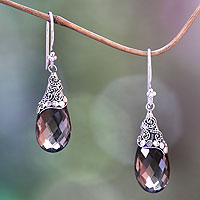 Featured review for Smoky quartz dangle earrings, Glamorous