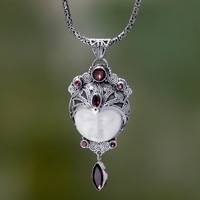 Featured review for Carved pendant necklace with Garnet, Layonsari