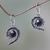 Black cultured pearl dangle earrings, 'Bit of Peel' - Handcrafted Sterling Silver and Black Pearl Earrings thumbail
